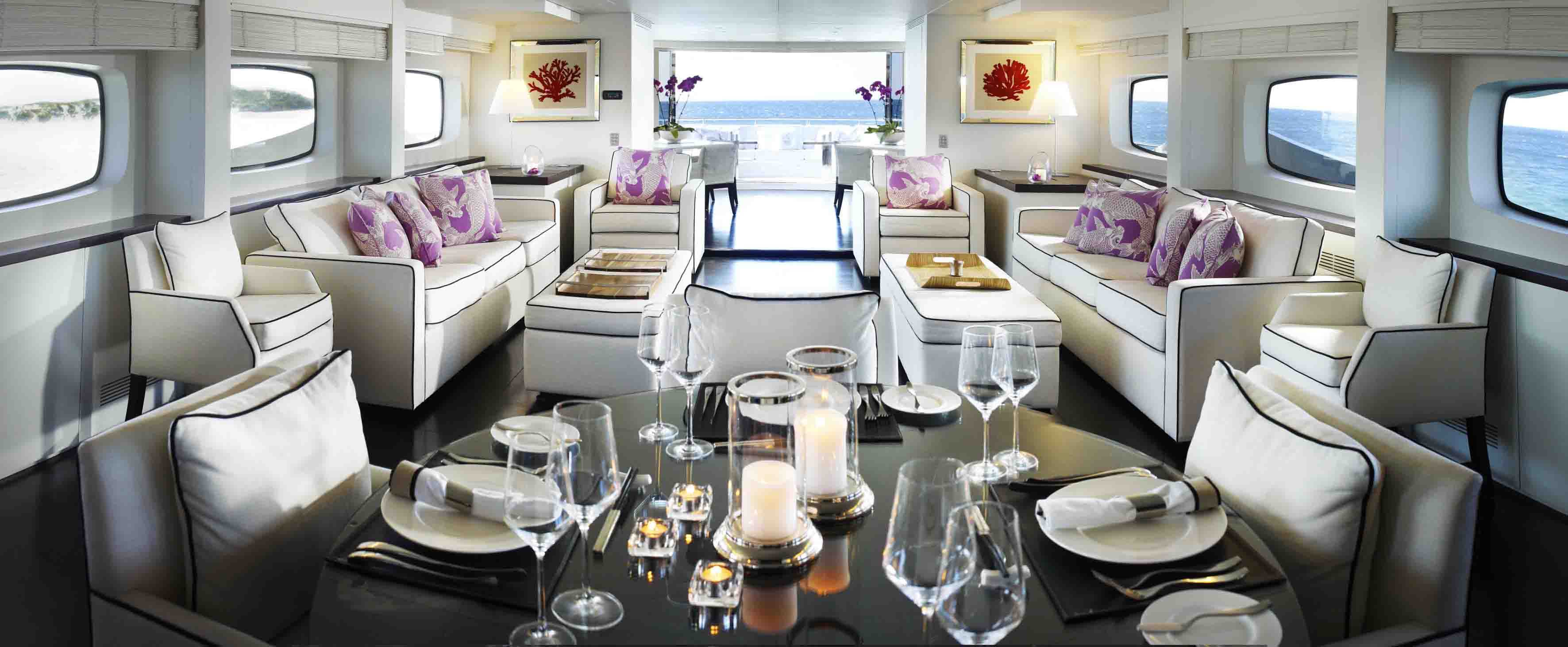 Ready for lunch - super yacht charters on infinity pacific